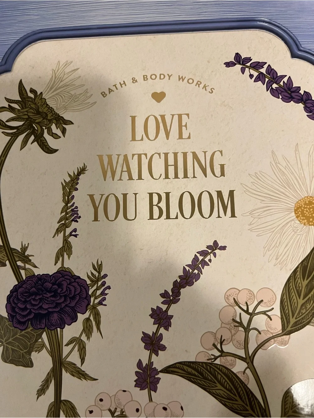 Bath & Body Works Blue & Cream Floral Gift set with “Sleep” body care